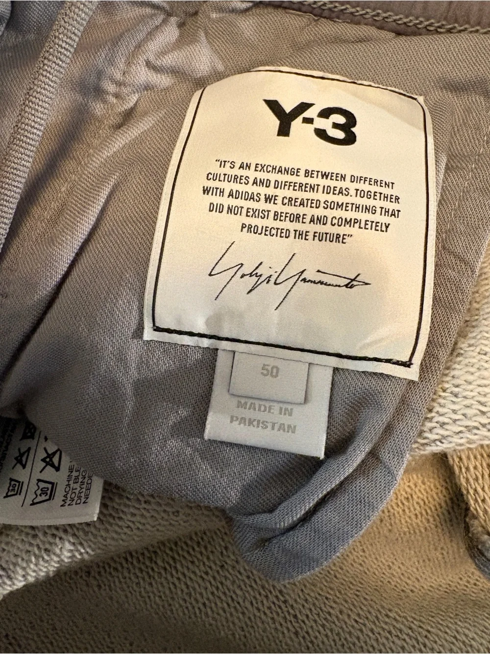 Y-3 Adidas x Yohji Yamamoto Light Gray Drawstring Jogger Sweatpants